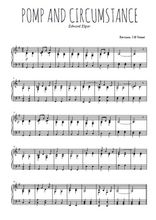 Téléchargez l'arrangement pour piano de la partition de Pomp and circumstance en PDF, niveau moyen